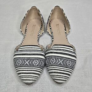RESTRICTED Women's Striped Black and White D'Orsay Flats
